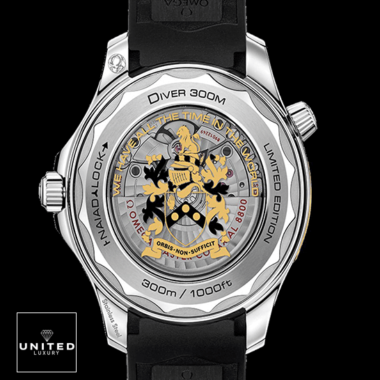 Omega Seamaster Aqua Terra 220.10.41.21.03.001 Omega Seamaster Diver 300m Stainless Steel Replica upside view black background