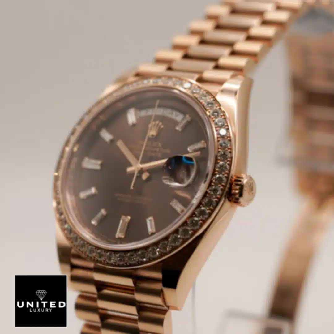 Rolex Day-Date 40 Rose Gold Crown Pusher 228345RBR Replica