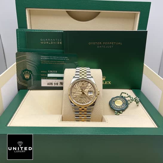 Rolex Datejust 126238 Rolex Datejust 36 126231-0033 Yellow Gold Dial Replica in the Green Rolex Box
