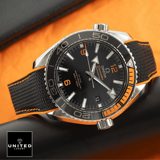 Omega Seamaster Planet Ocean 215.32.44.21.01.001 Perfect Clone Quality omega seamaster planet ocean 215.32.44.21.01.001 left Omega Seamaster Planet Ocean 215.32.44.21.01.001 Replica orange background