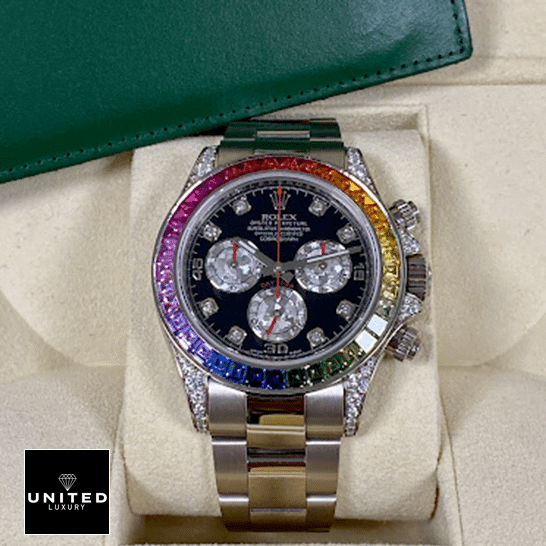 Rolex Cosmograph Daytona 116599RBOW Rolex Daytona Stainless Steel Oyster Bracelet Rainbow Diamond Bezel 116599RBOW Replica