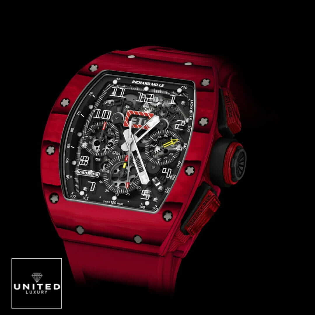 Richard Mille RM 11-03 Richard Mille RM1103 Red Black Background front view