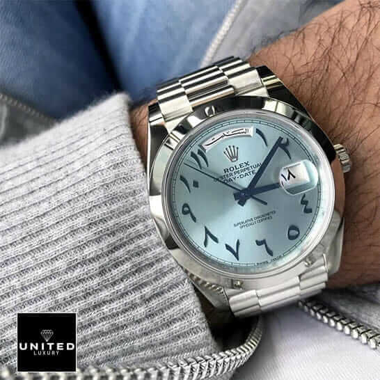 Rolex Day-Date 228206 Rolex DayDate 40 228206 Replica under gray sweater