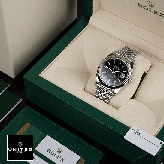 Rolex Datejust 126234 Perfect Clone Quality Rolex Datejust 126234 White Gold Black Dial Replica in the rolex box