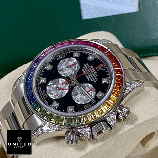 Rolex Cosmograph Daytona 116599RBOW Rolex Daytona White Gold Diamond Set S.Steel Crown & Button Pusher 116599RBOW Replica