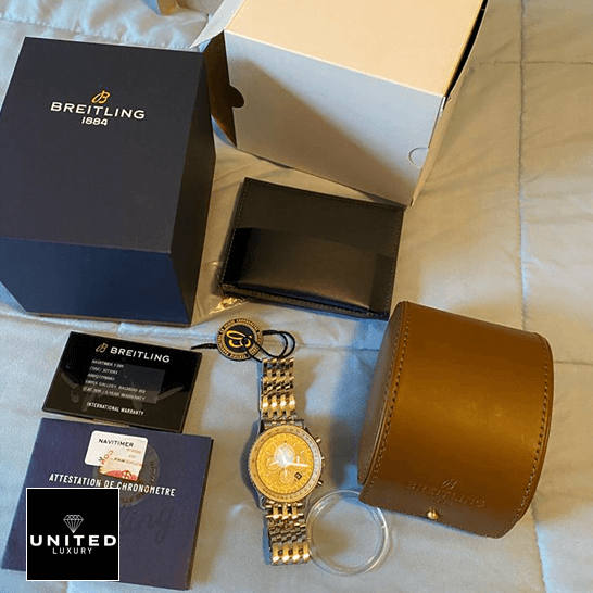 Breitling Navitimer B01 Chronograph AB0121211B1A1 Breitling Navitimer AB0127211B1A1 Replica next to warranty card