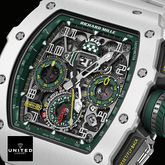 Richard Mille RM 11-03 Richard Mille RM1103 Green Dial White Bezel Replica
