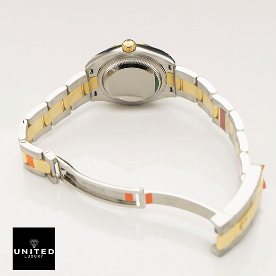 Rolex Lady-Datejust Two-Tone 279163-0002 1:1 Clone Edition Rolex 279163 Steel Yellow Gold Stainless Steel Case Replica opened clasp