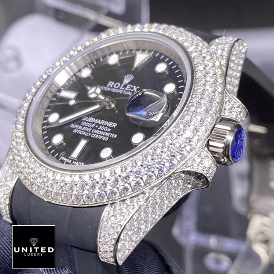 Rolex 116336 Submariner Diamond bezel Replica crown / push button