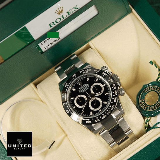 Rolex Daytona Cosmograph 116520 Rolex Daytona 116500ln-0002 Stainless Steel Oyster Replica & Guarantee Card in the box