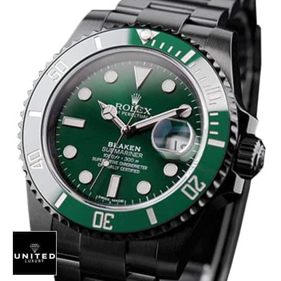 Rolex Submariner Blaken 116611N Rolex Blaken Submariner Green 166611n4 white backround green dial