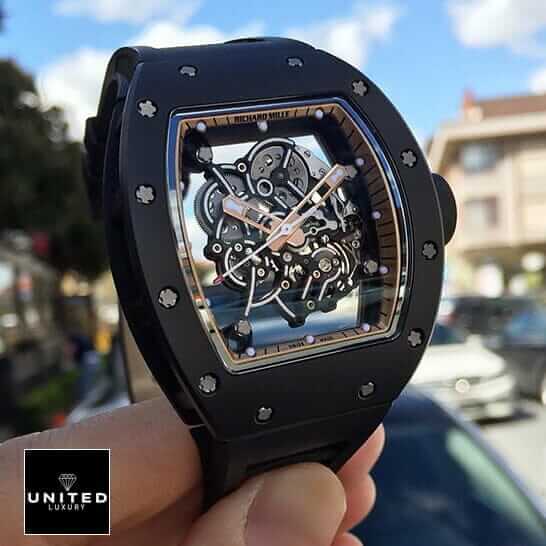 Richard Mille RM 055 Richard Mille RM055 Bubba Watson Replica on the hand city background