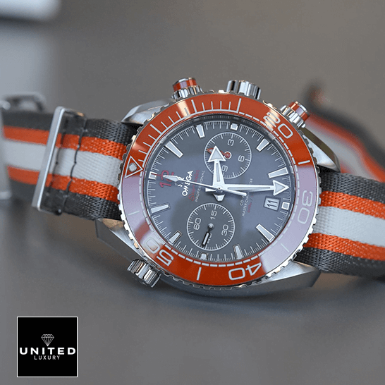 Omega Seamaster Planet Ocean 215.32.46.51.99.001 Omega Seamaster Planet Ocean Orange Bezel Replica orange grey white rubber bracelet