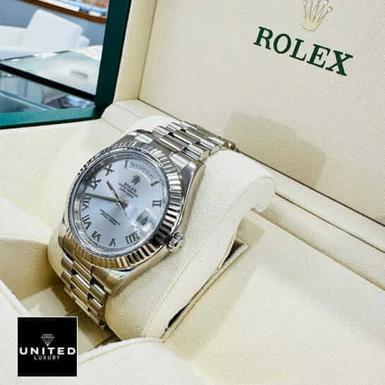 Rolex Day-Date II 218239 Rolex Day-date II 218239 roman white 41 replica inside the box