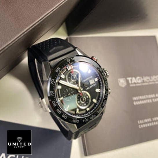 TAG Heuer Carrera Chronograph CBN2A1B.BA0643 Tag Carrera Black Rubber Replica out of the box