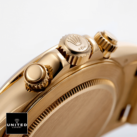 Rolex Daytona 116515LN Rolex Daytona 116523 Yellow Gold Case Crown & Button Pusher Replica