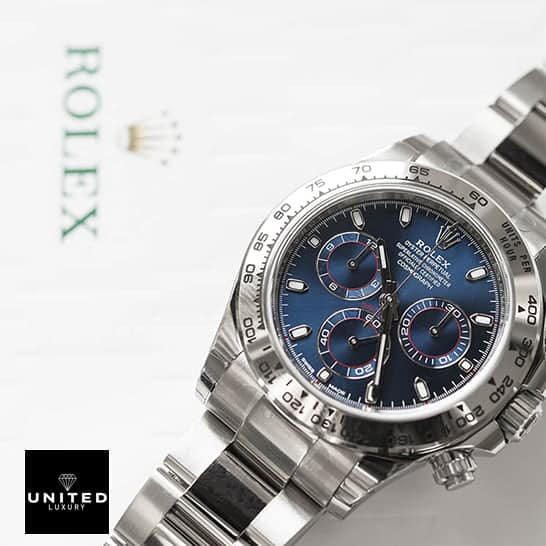 Rolex Daytona Cosmograph 116509 Rolex Daytona 116509 Blue Dial S.Steel Bezel Oyster Replica on the Rolex Box