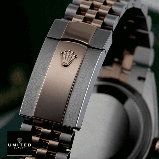 Rolex Datejust 126231 Rolex Datejust 36 126231-0033 Replica Two Tone Bracelet Fold Clasp on the Rolex Logo