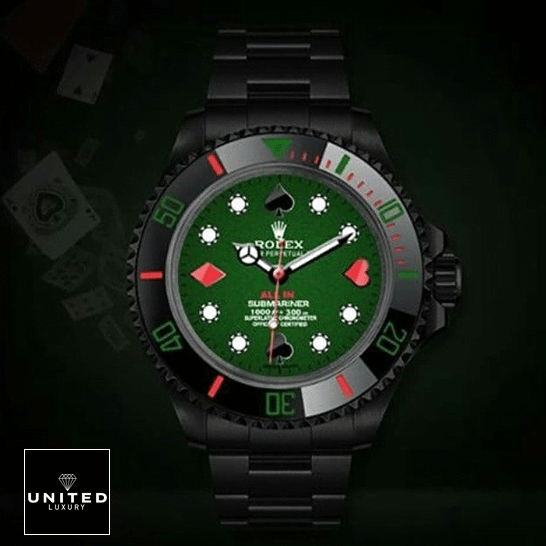 Rolex 114060 Submariner Poker Green Dial Replica poker card background