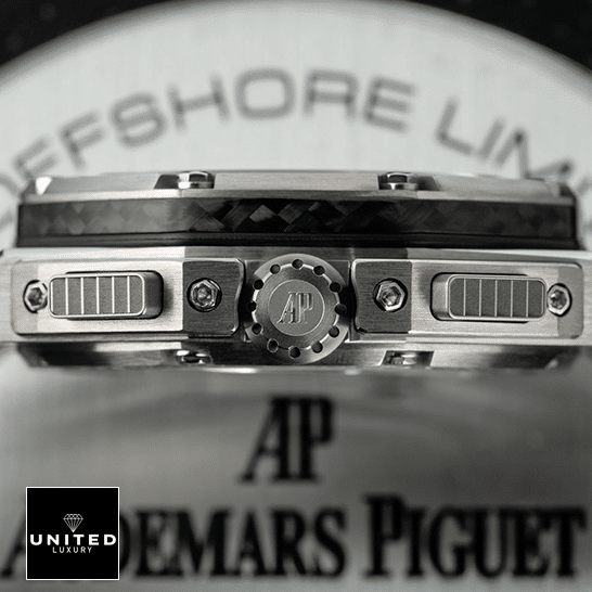 Audemars Piguet Royal Oak Offshore 26030IO.OO.D001IN.01 Audemars Piguet 26030IO.OO_.D001IN.01 Replica side view crown / push button