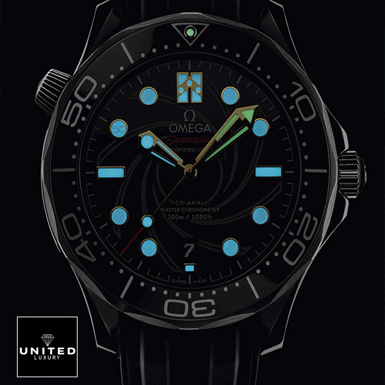 Omega Seamaster Aqua Terra 220.10.41.21.03.001 Omega Seamaster Black Crown / Push Button Replica dial phosphor