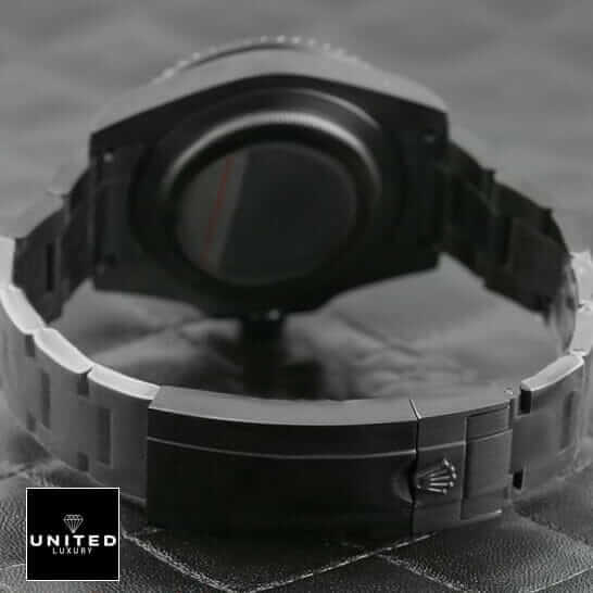 Rolex Submariner Blaken 116611N Rolex Blaken Submariner Oyster Bracelet and Clasp on the Black Table