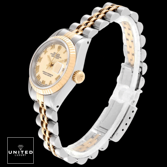 Rolex Datejust 69173 Exclusive Clone Edition Rolex Fatejust İvory Roman White Dial Replica black background