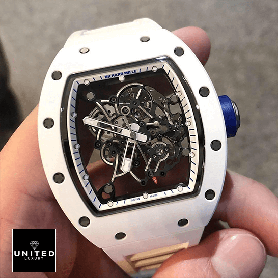 Richard Mille RM 055 Richard Mille RM55 White Ceramic White Dial Replia on the hand
