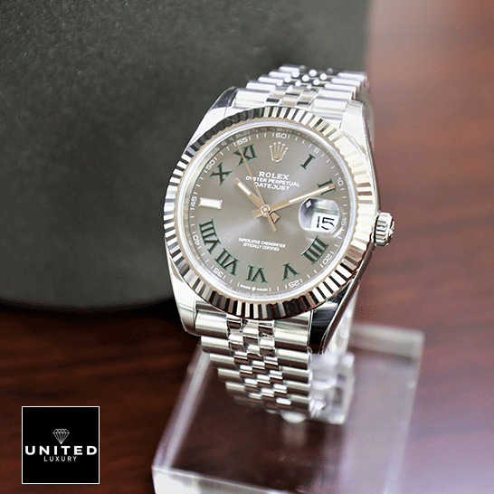 Rolex Datejust 126300 Rolex Datejust II Perpetual 126300-0014 Fluted Bezel Replica on the stand