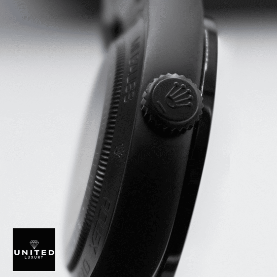 Rolex Milgauss 116400GV Rolex Milgauss 116400 Black Case Replica Left Side Black Crown Pusher