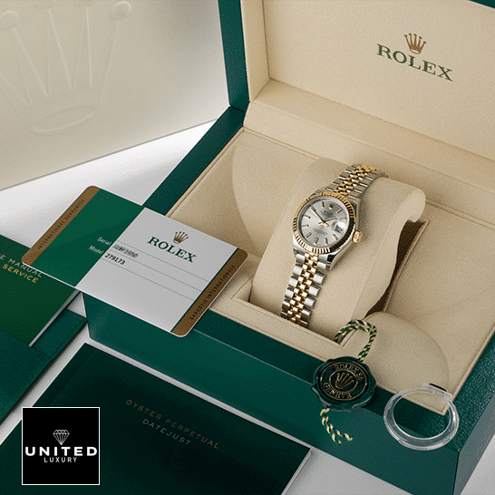 Rolex Lady-Datejust 279173 MOP Diamond Dial Super Clone Edition Rolex Lady-Datejust 279173-0019 Yellow Gold Jubilee Replica & Guarantee Card in the Rolex Box