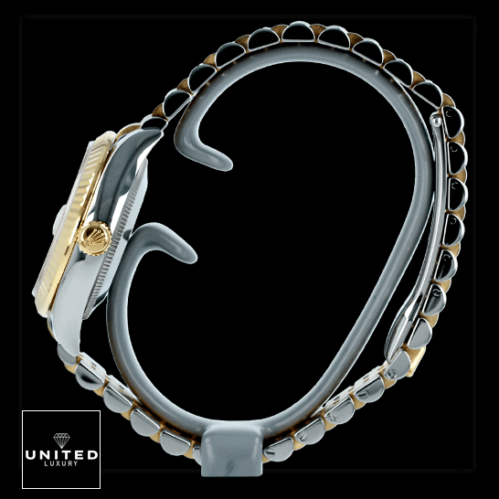 Rolex Datejust 278273 Rolex Datejust 278273-0020 Replica Right Side Gold Fluted Bezel & Crown Pusher