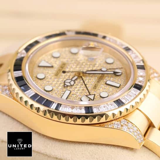 Rolex GMT-Master 116758SA Exclusive Clone Edition rolex gold diamond watch replica4 Rolex GMT-Master 116758SA Gem-Set Bezel Replica