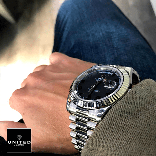 Rolex Day Date II 218206 Replica rolex day date on men's wrist