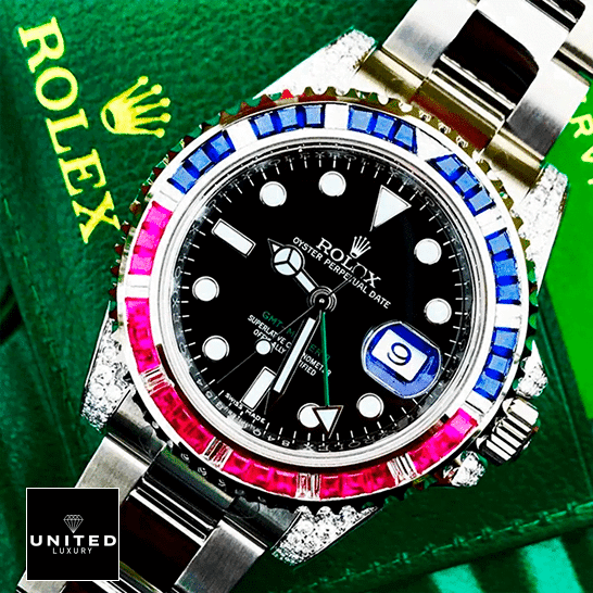 RolexGMT Master 116718LN Rolex GMT Master II 116710 Blue-Red Gem-Set Bezel Replica