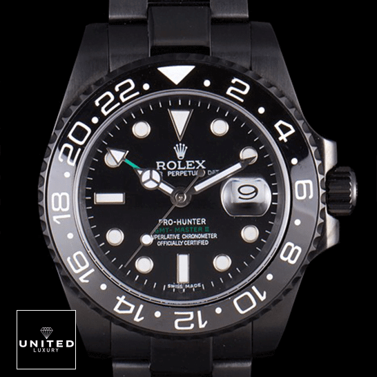 Rolex GMT-Master II 116710 Rolex Blaken GMT-Master II 116710 DLC-PVD Black Replica black background