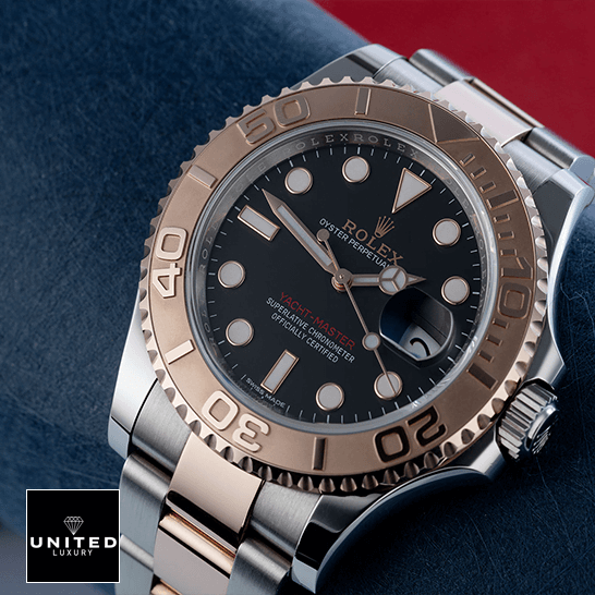 Rolex Yatch Master 116621 Rose Gold Replica on fabric