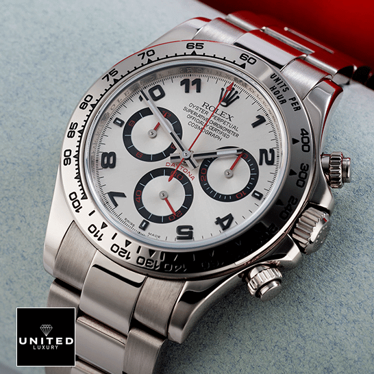 Rolex Cosmograph Daytona 116509 Rolex Daytona 116509 White Dial Replica and button & crown pusher