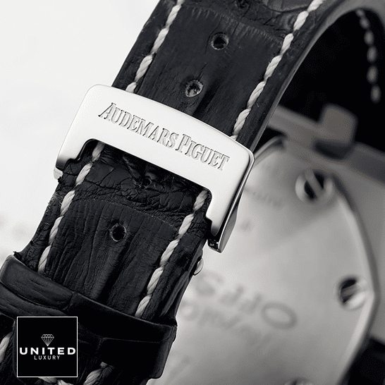 Audemars Piguet Royal Oak Offshore 26170ST.OO.D101CR.02 Audemars Piguet Black Leather Bracelet Steel Clasp Replica upside view