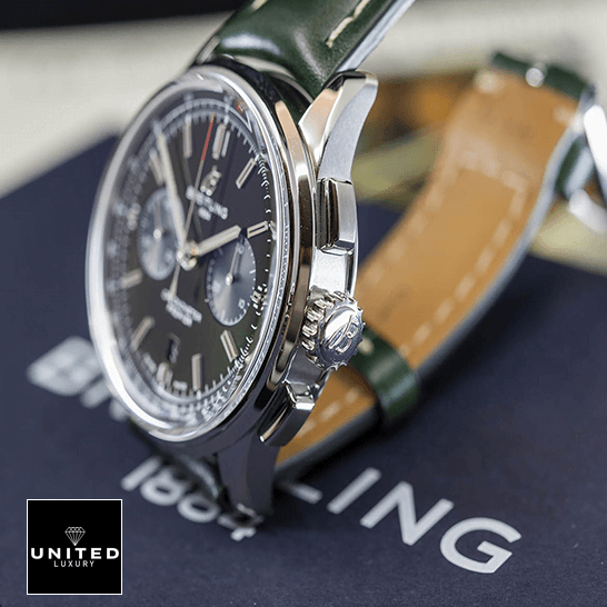 Breitling Premier B01 Chronograph AB0118A11L1X1 Breitling Premier Green Chronograph 42 Bentley Replica side view