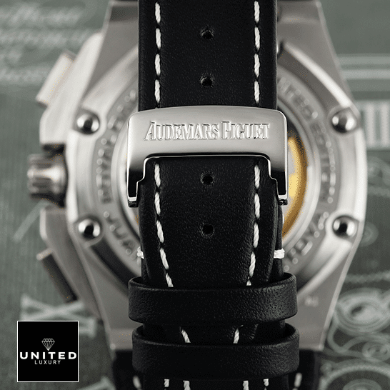 Audemars Piguet Royal Oak Offshore 26030IO.OO.D001IN.01 Audemars Piguet Black Calf Leather Bracelet Replica upside view