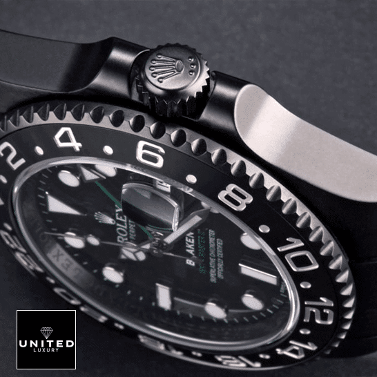 Rolex GMT-Master II 116710 Rolex Blaken GMT-Master II 116710 Black Case Replica Right side Crown Pusher