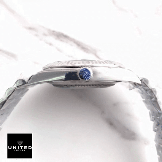 Rolex Datejust 126300 Rolex Datejust II Perpetual 126300-0014 Stainless Steel Case Crown Pusher Replica Right Side