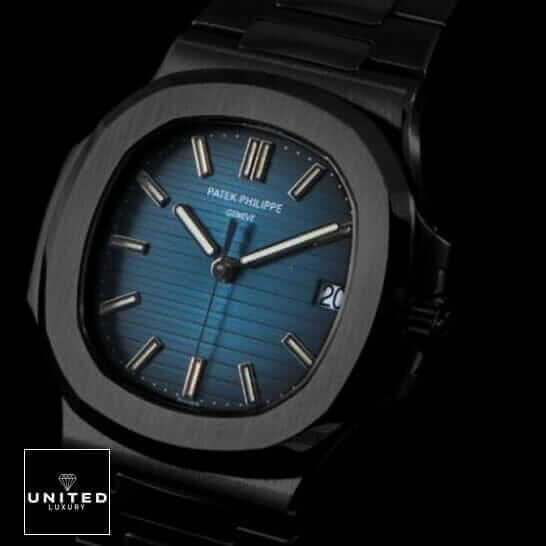 Patek Philippe Nautilus 5711/1A-010 Patek Philippe Geneve Blue Dial 5711 Replica black background
